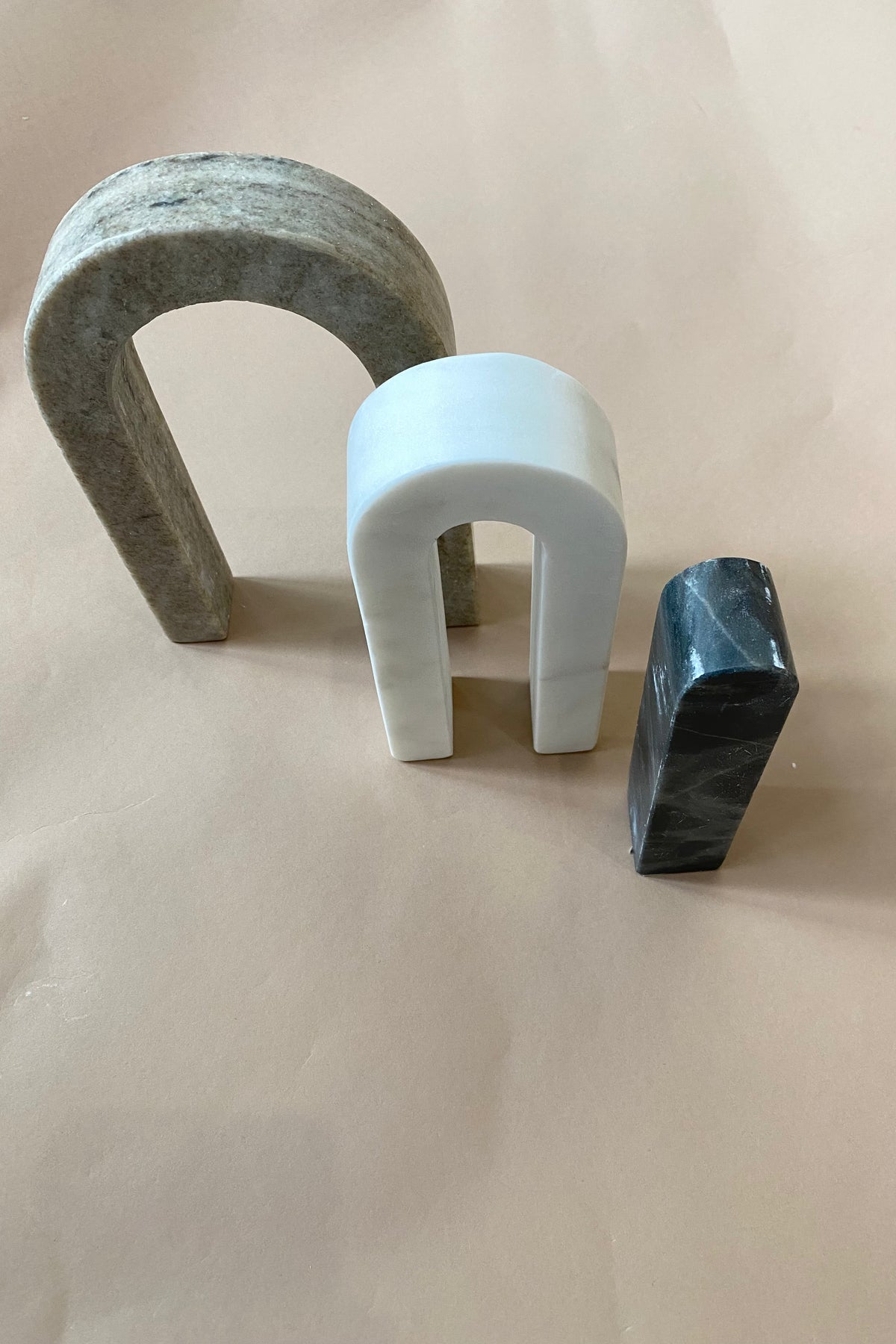 mode, gray marble arch, set of 3