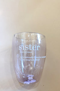 mode, sister stemless glass