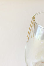 mode, threader dainty drop earrings