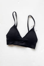 mode, deep v ribbed bralette