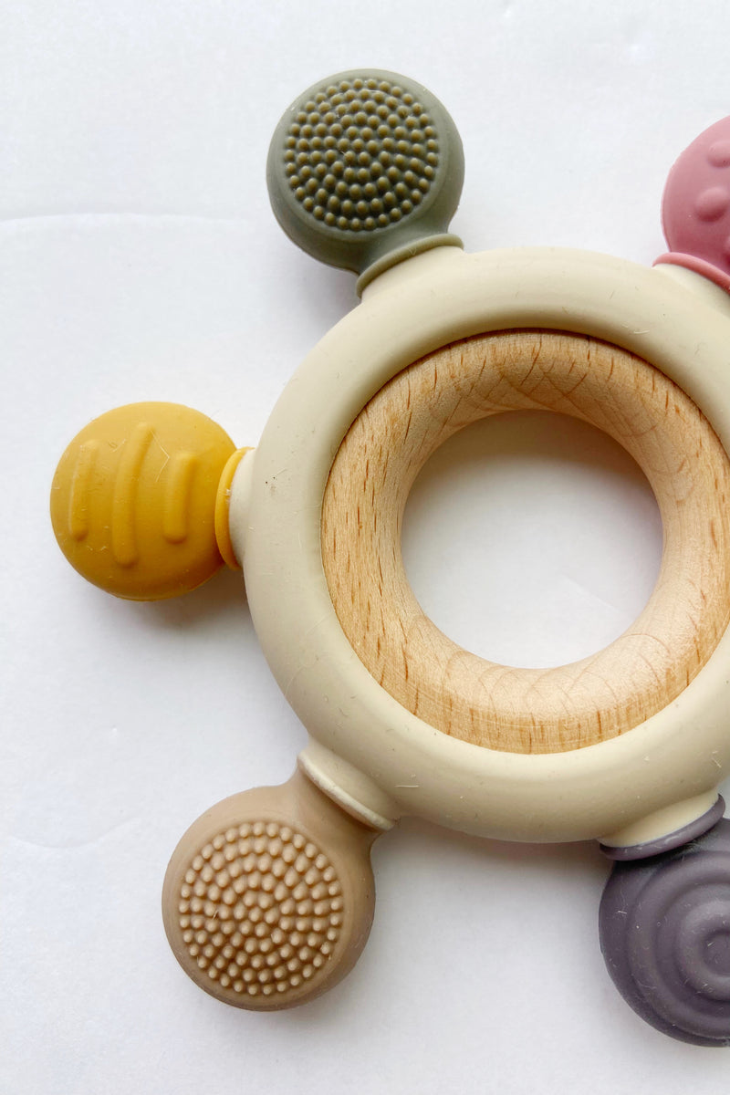 mode, silicone/wood teether neutral