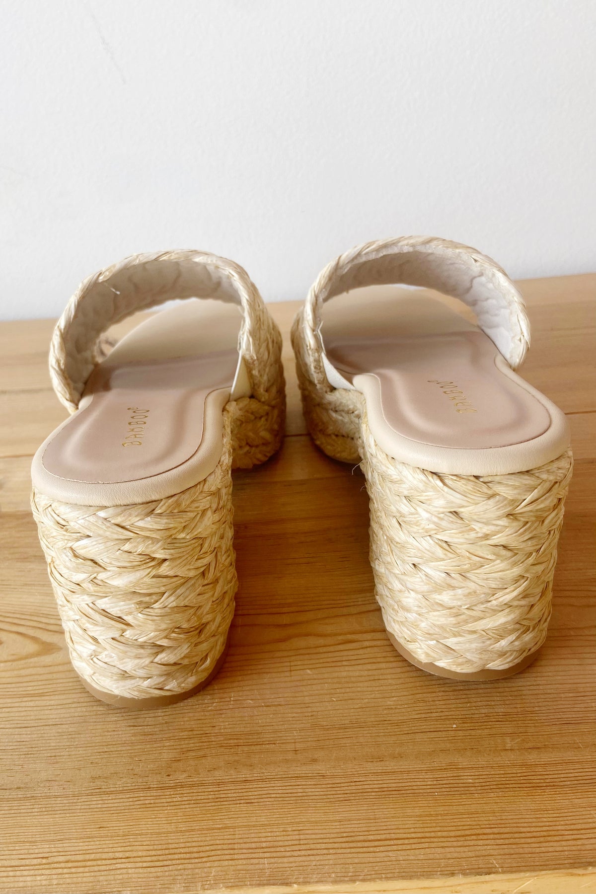 mode, tahiti woven platform heels