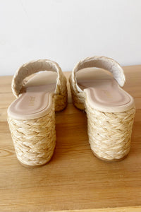 mode, tahiti woven platform heels