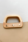 mode, wooden details bag