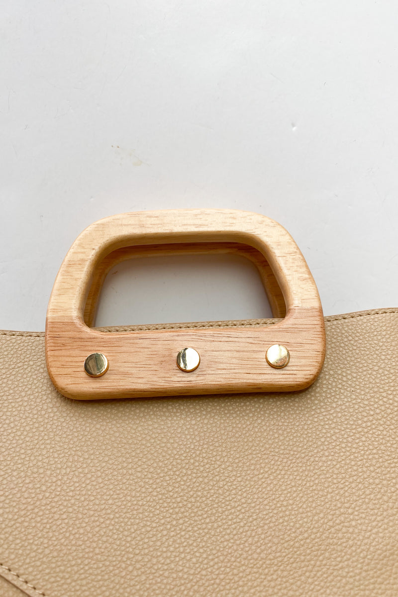 mode, wooden details bag