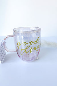 mode, double walled glass mug
