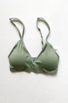 mode, deep v ribbed bralette
