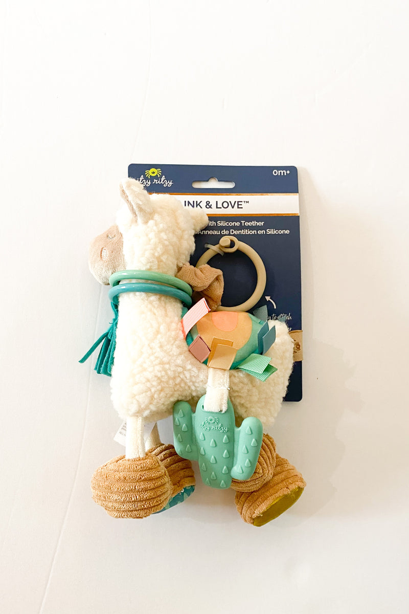 llama activity plush teether