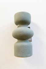 mode, stoneware tealight/taper holder, matte grey
