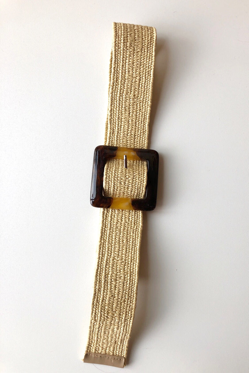 mode, woven belt + tort square buckle