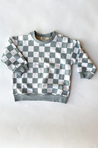 mode, checkered pullover