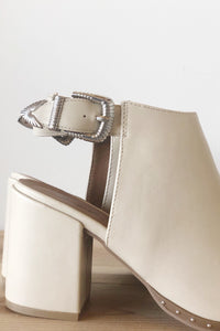 mode, clean slate open heel bootie
