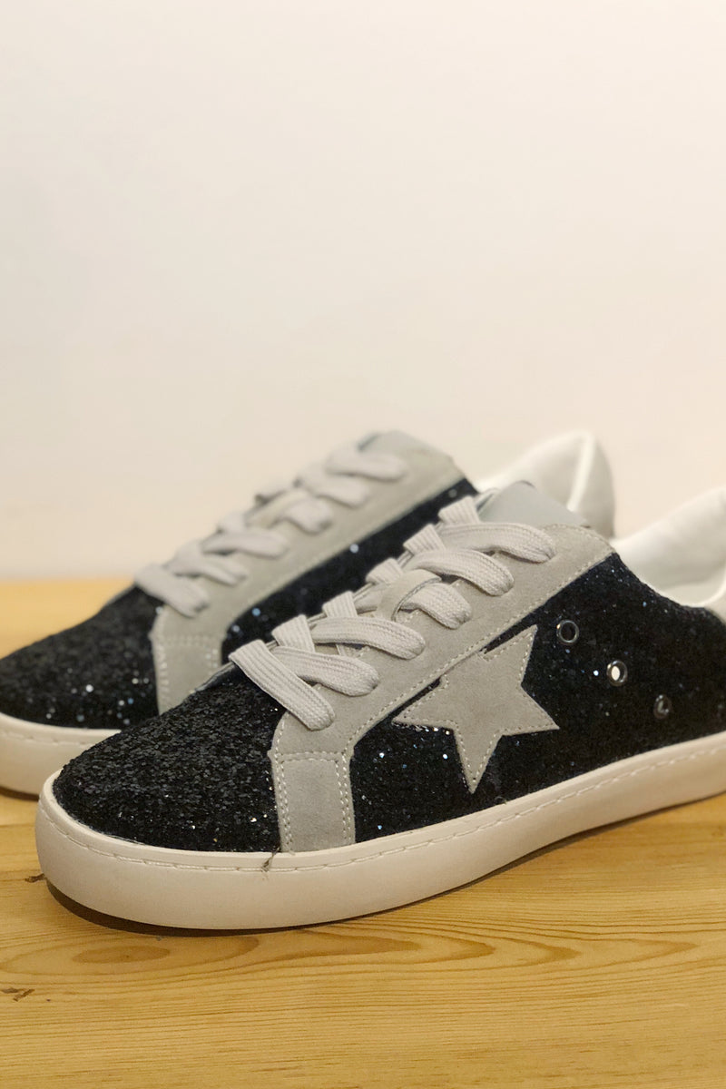 mode, clap along glitter sneaker