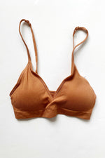 mode, deep v ribbed bralette