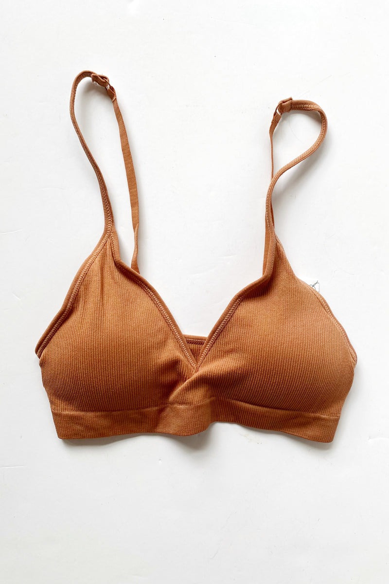 mode, deep v ribbed bralette
