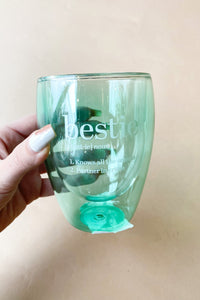 mode, bestie stemless glass
