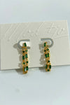 mode, finley baguette hoops emerald