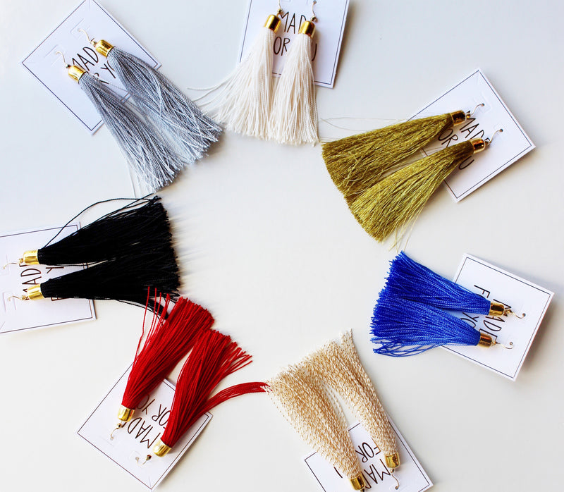 mode, classic tassel earrings