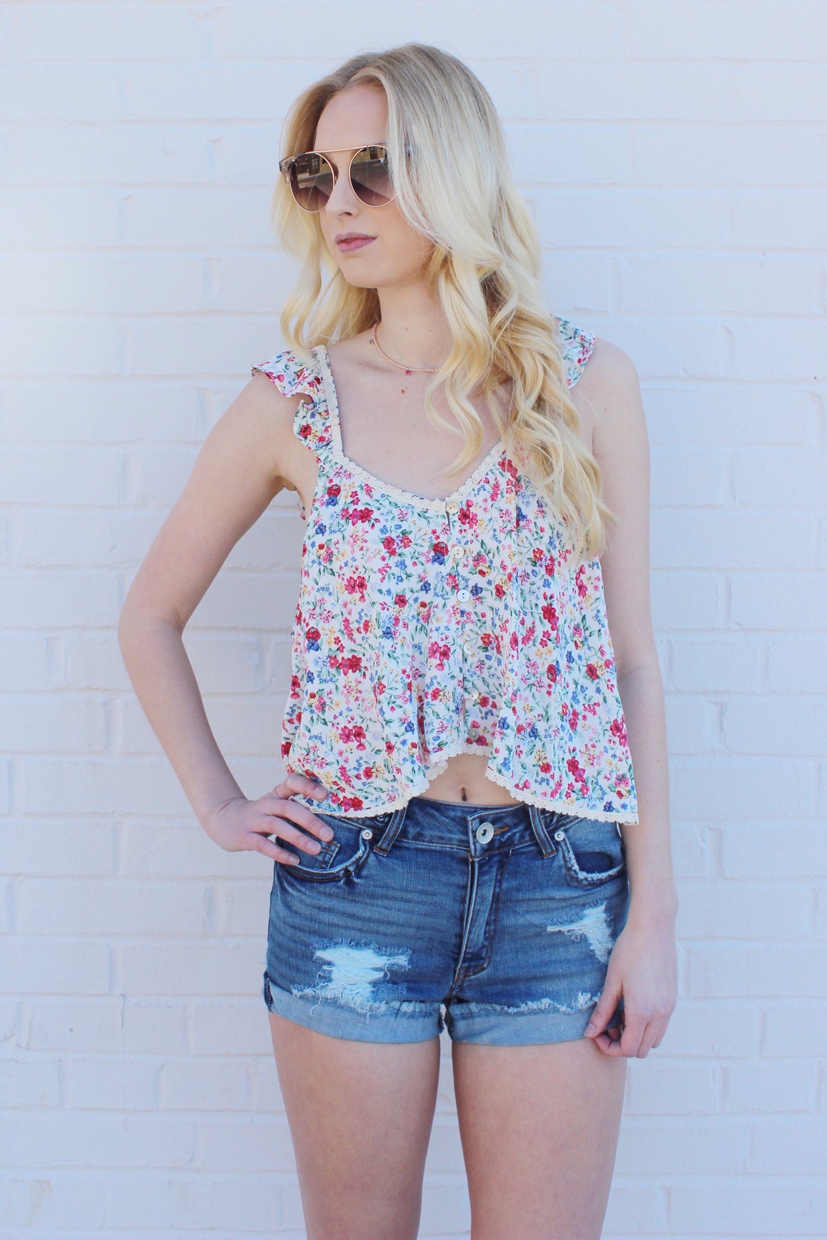 mode, pretty little floral top