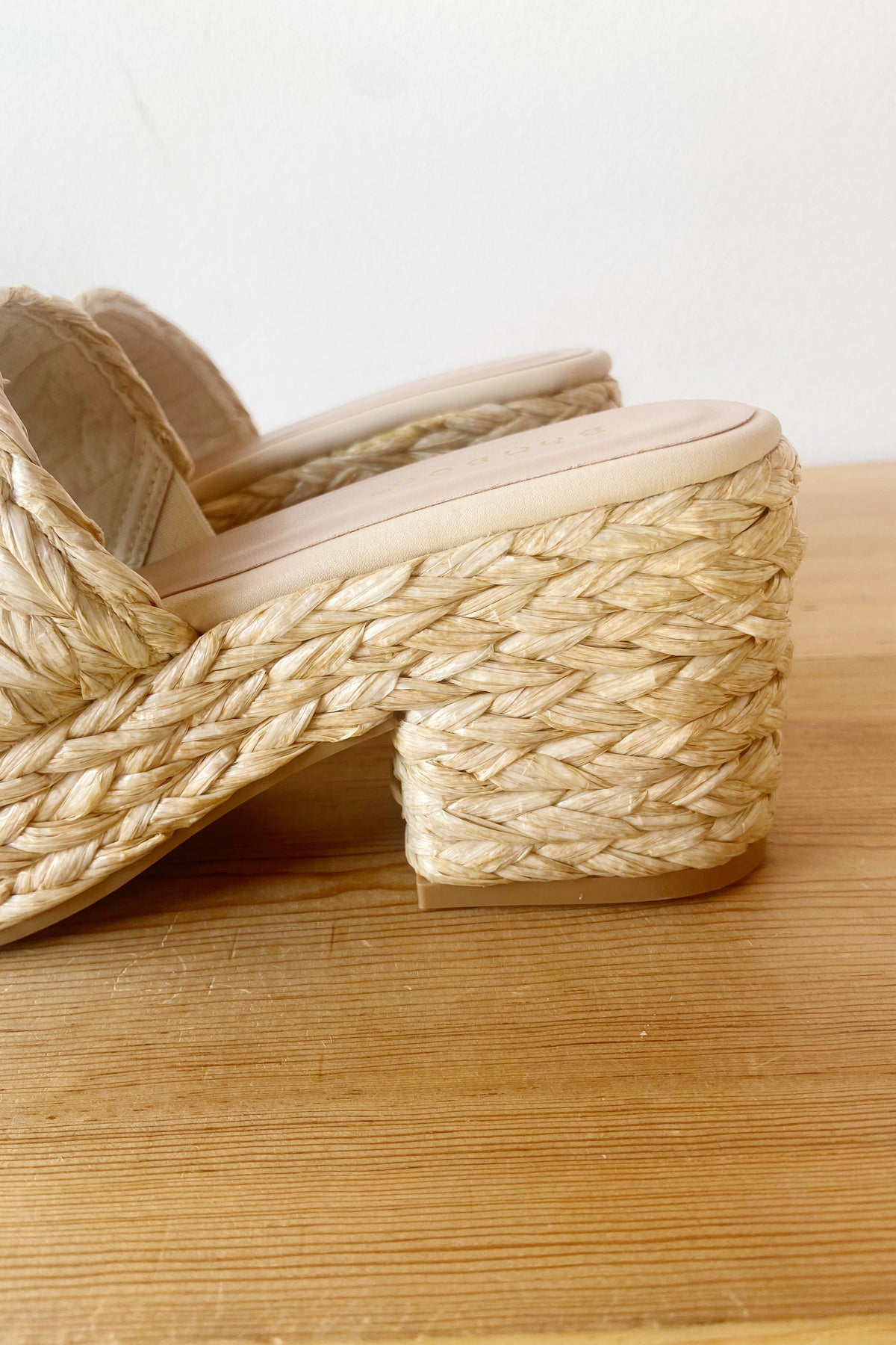 mode, tahiti woven platform heels