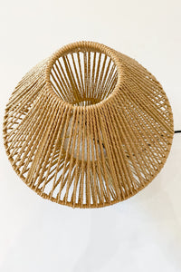 mode, table top woven lamp