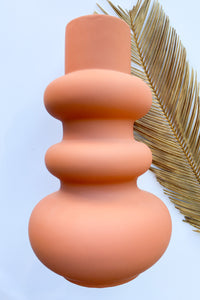 mode, stoneware vase with latex glaze terracotta