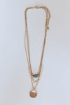 mode, sun stone layers necklace