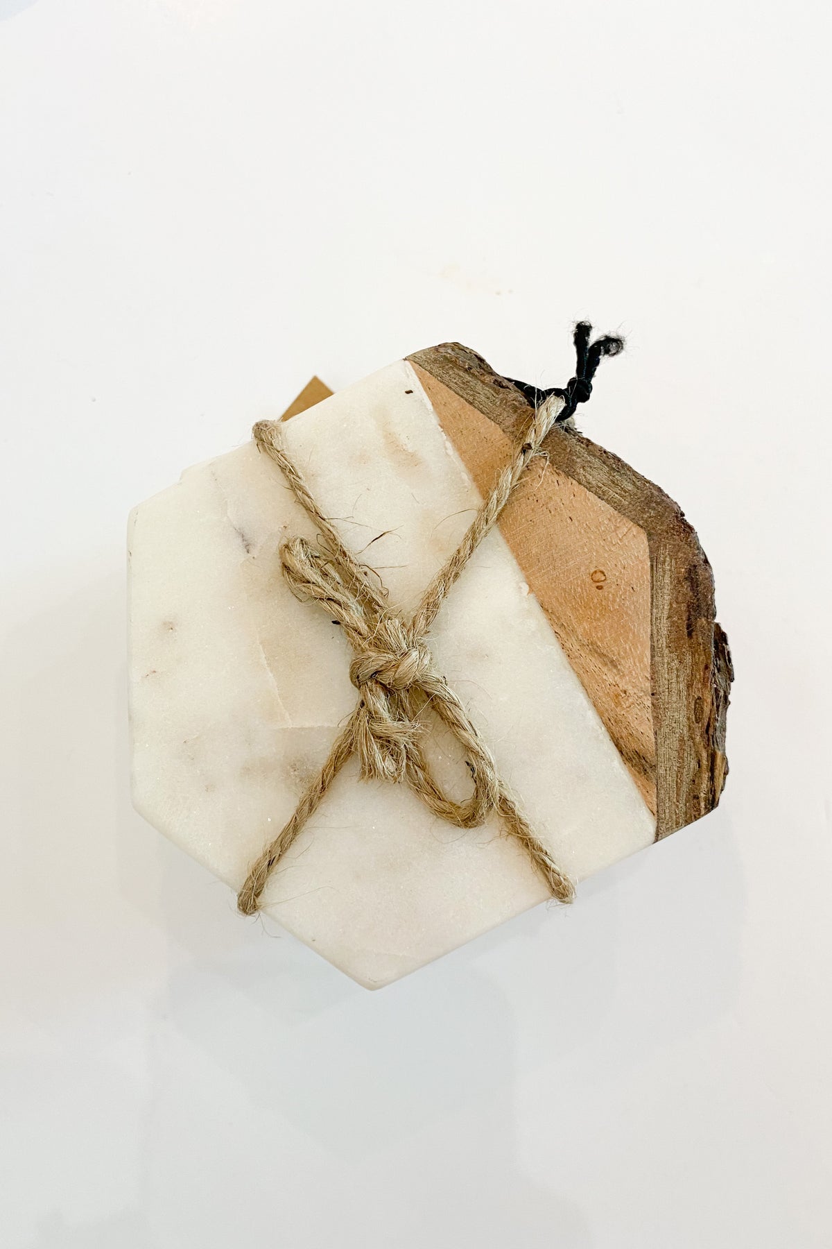 mode, marble + wood coaster set