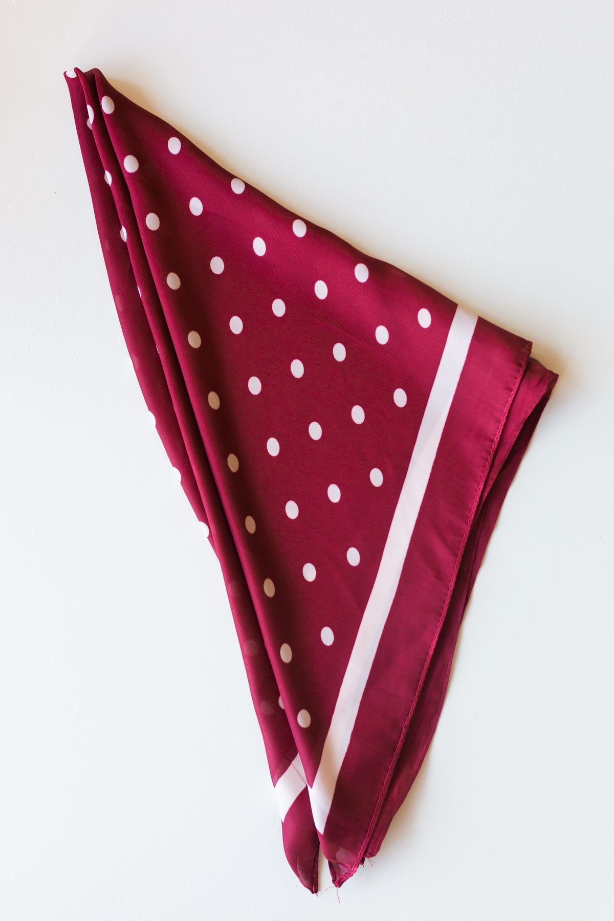 mode, crimson polka dot square scarf