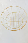 mode, round gold wire basket