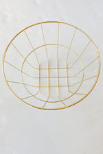 mode, round gold wire basket