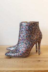 mode, shine bright glitter bootie