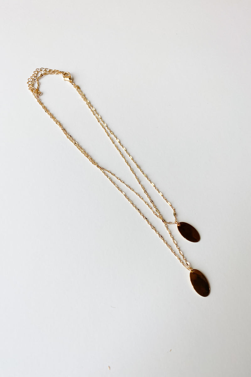 mode, oval layering necklace
