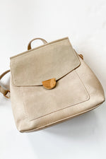mode, convertible suede + leather backpack