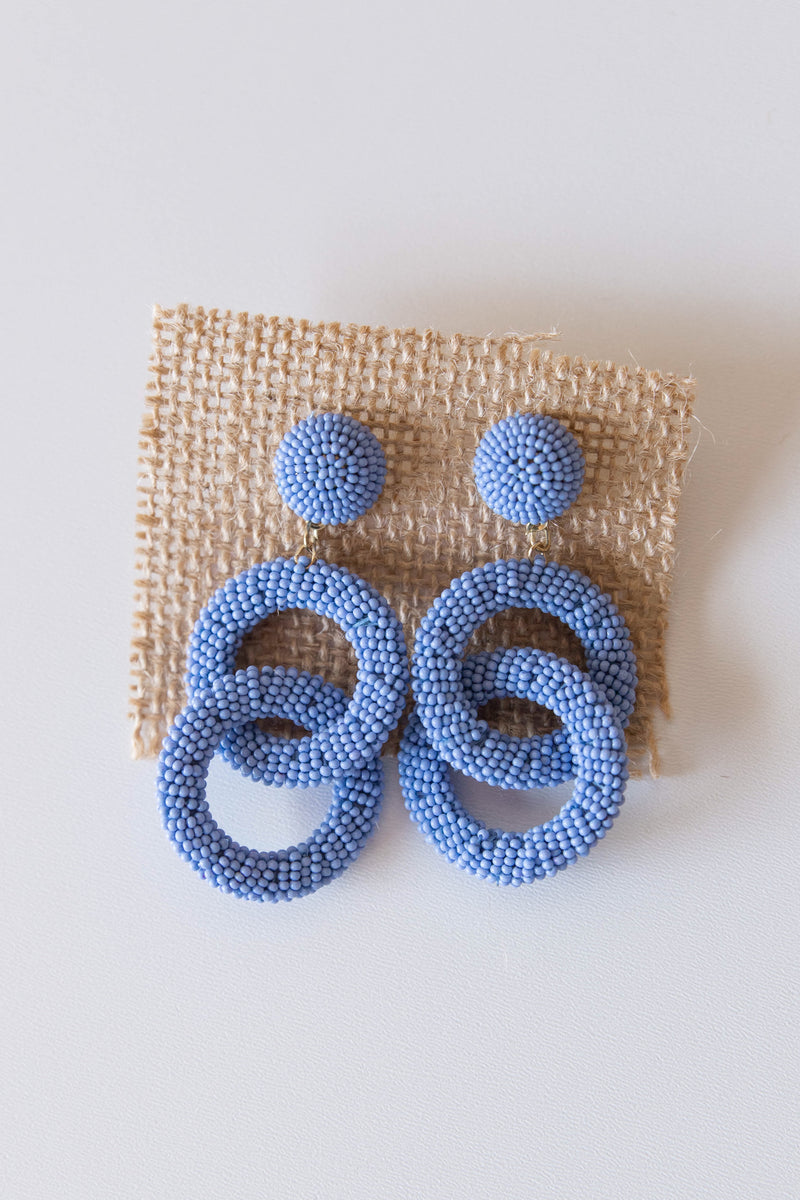 mode, duo circle beaded earring