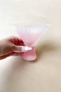 mode, beveled martini glass pink