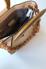 mode, oval wooden handle bag