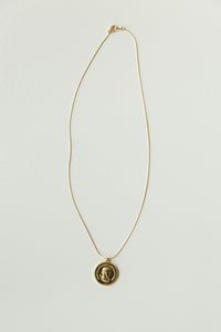 mode, double layer coin necklace- large coin