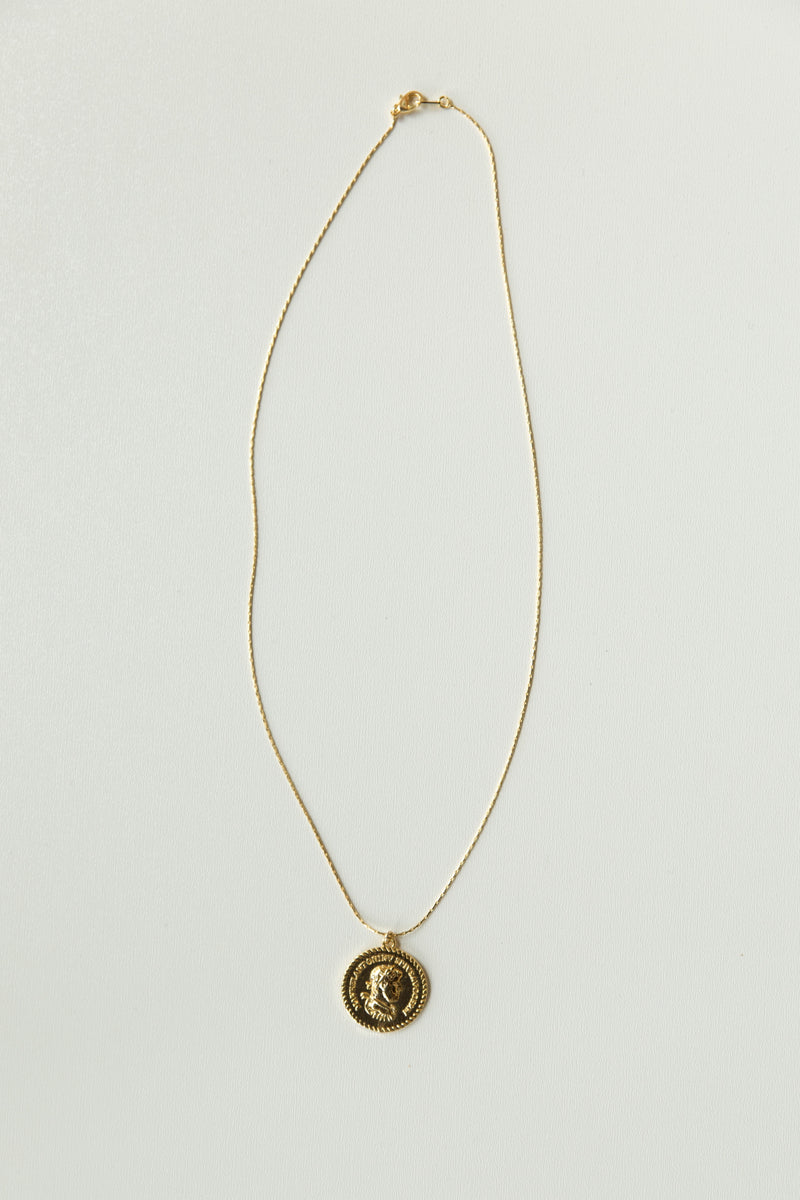 mode, double layer coin necklace- large coin