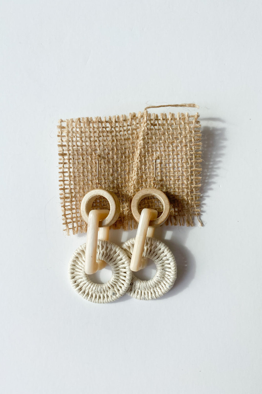 mode, woven wheel earring