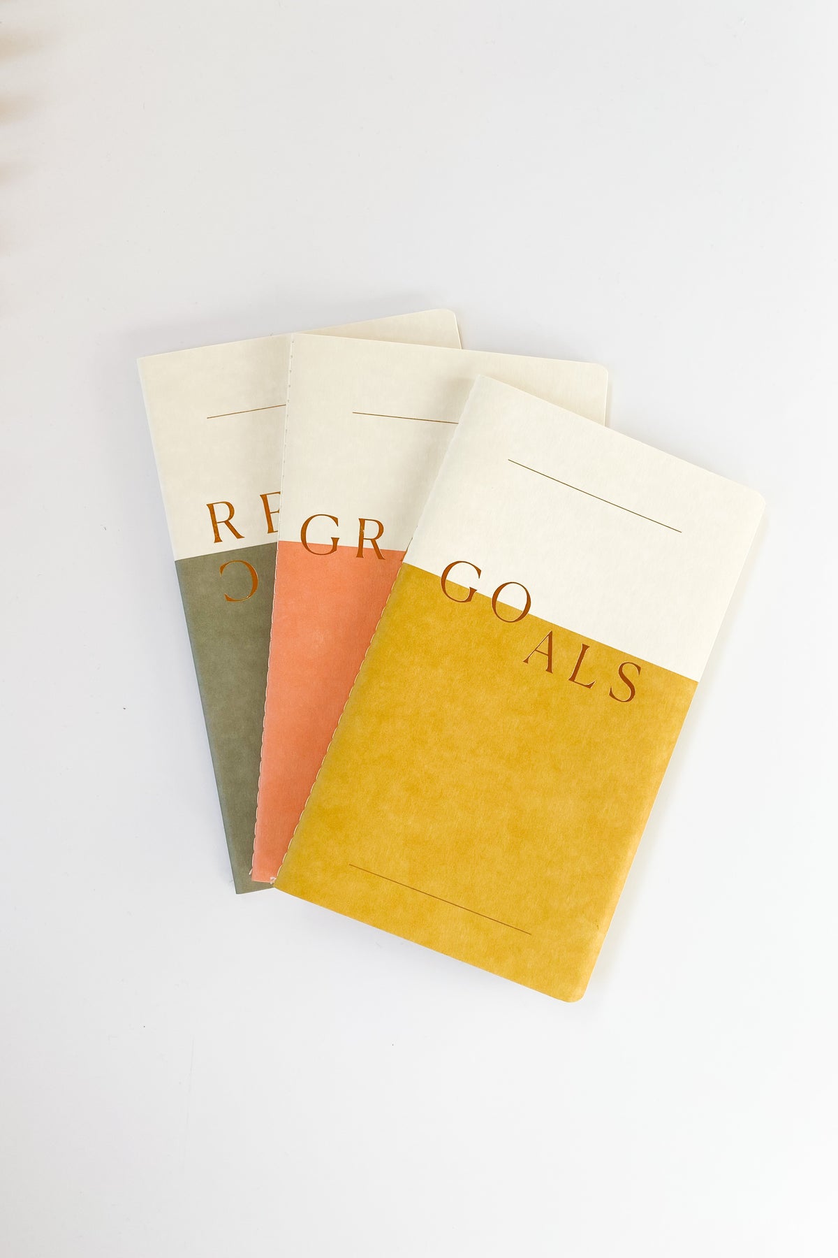 mode, set of 3 wellness notebooks