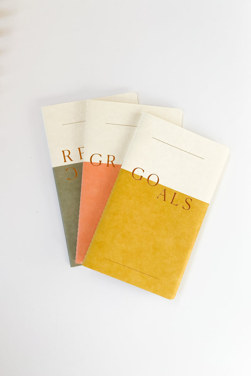 set of 3 wellness notebooks