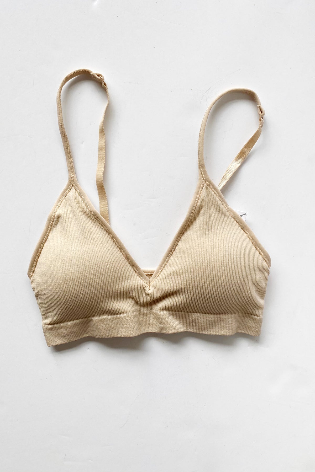 mode, deep v ribbed bralette