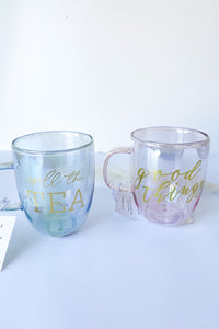 mode, double walled glass mug