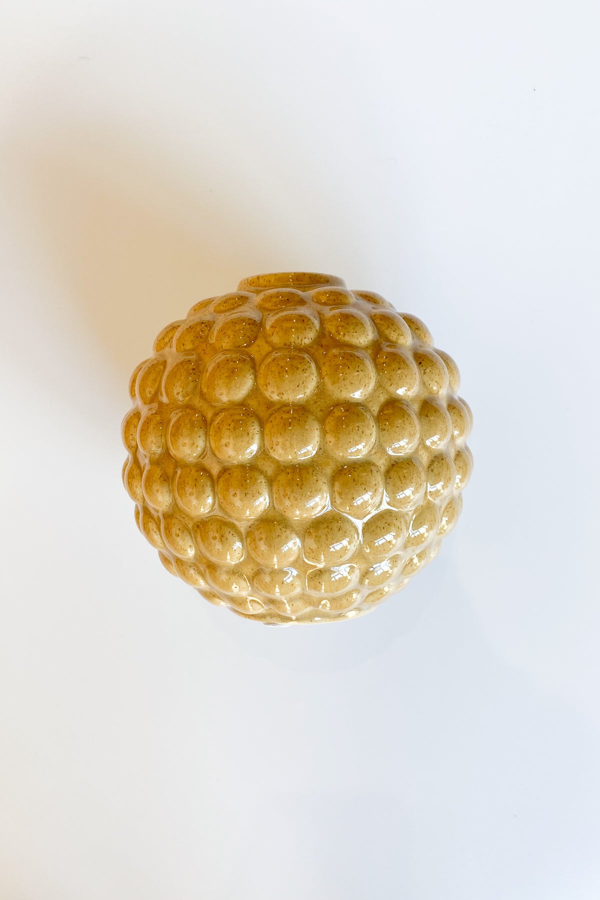 mode, round embossed stoneware vase