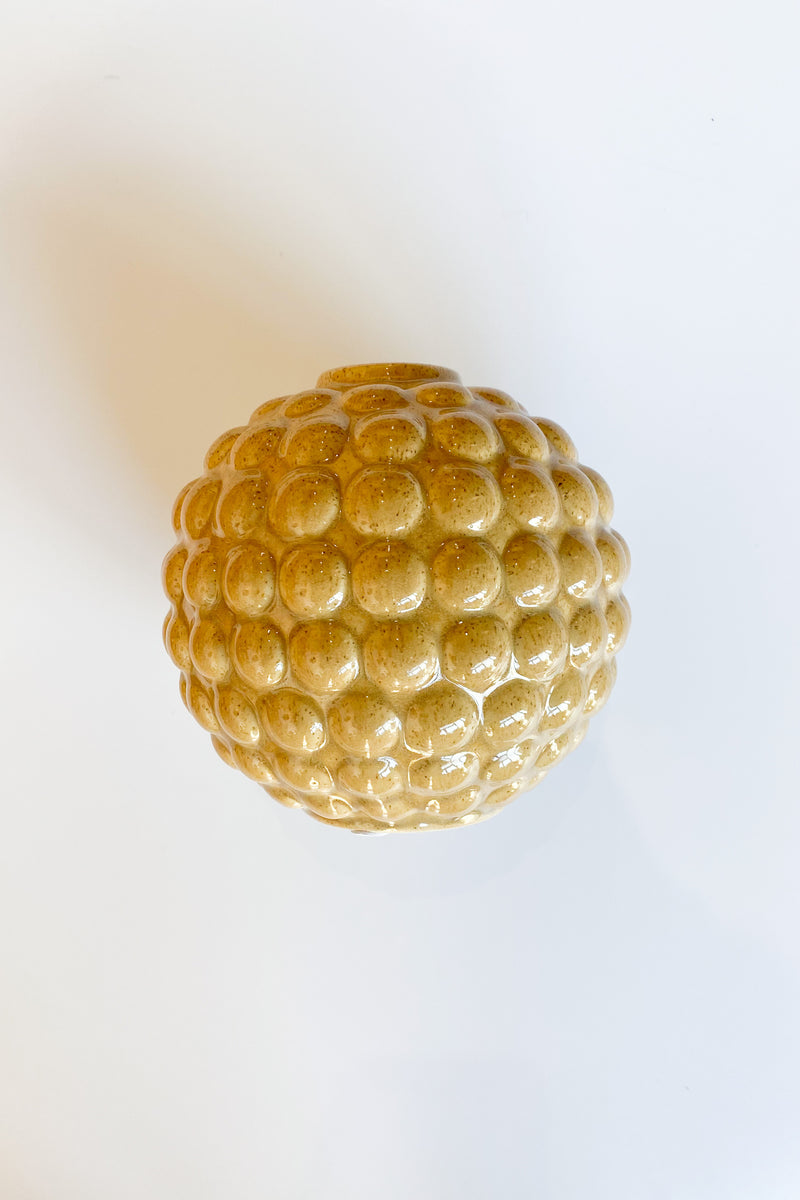 mode, round embossed stoneware vase
