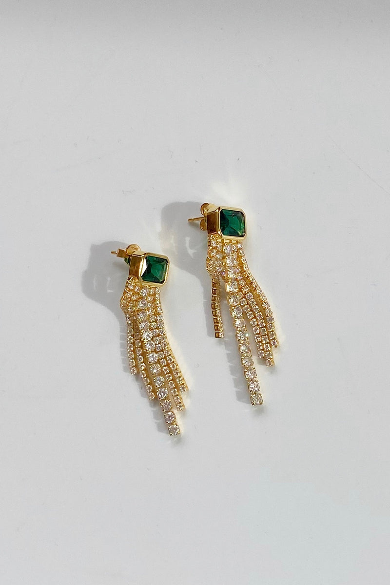mode, tatum earrings emerald