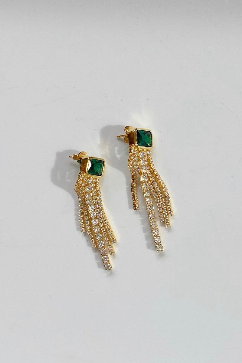 tatum earrings emerald