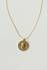 mode, double layer coin necklace- large coin