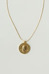 mode, double layer coin necklace- large coin